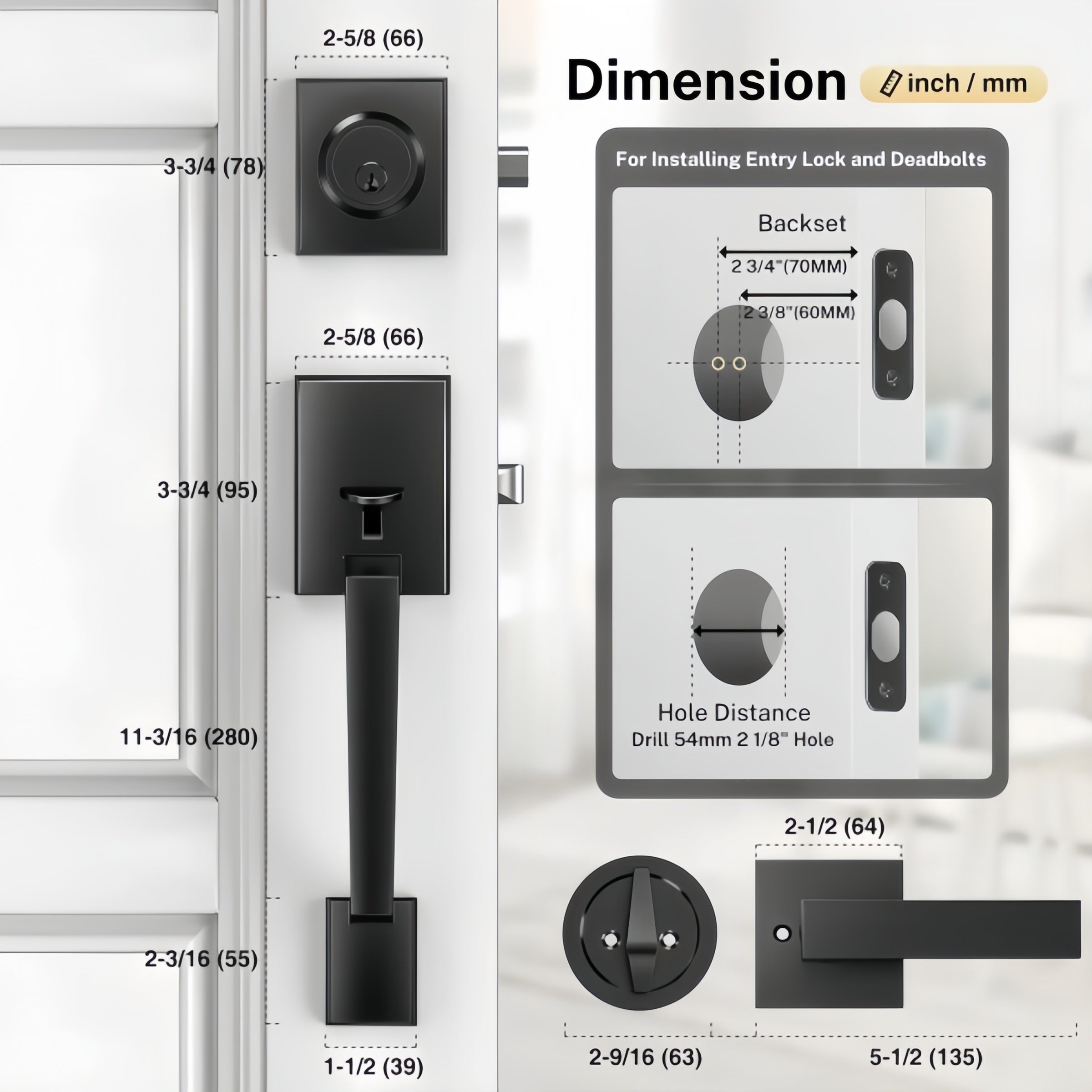 Black Heavy Duty Handle Set