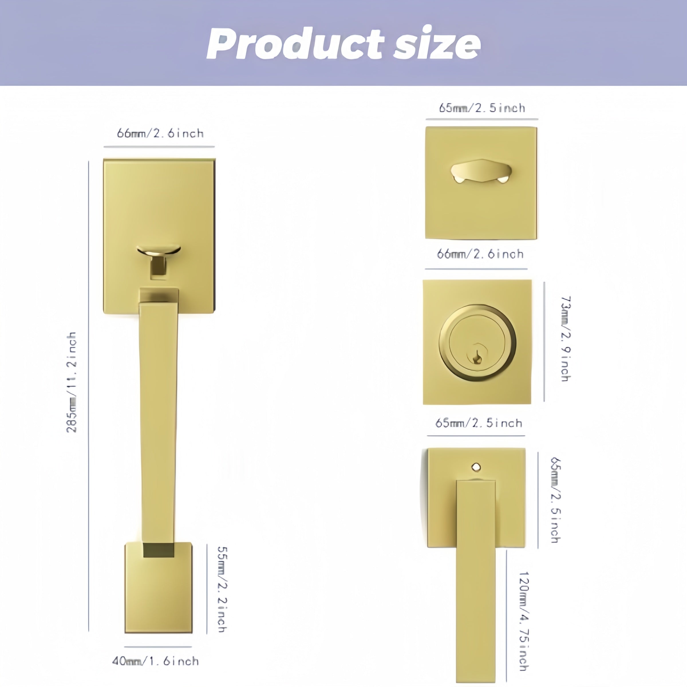 Gold Heavy Duty Handle Set