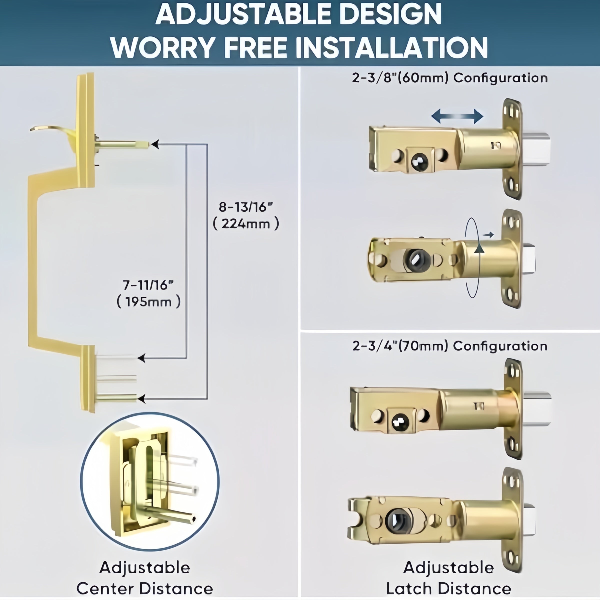 Gold Heavy Duty Handle Set